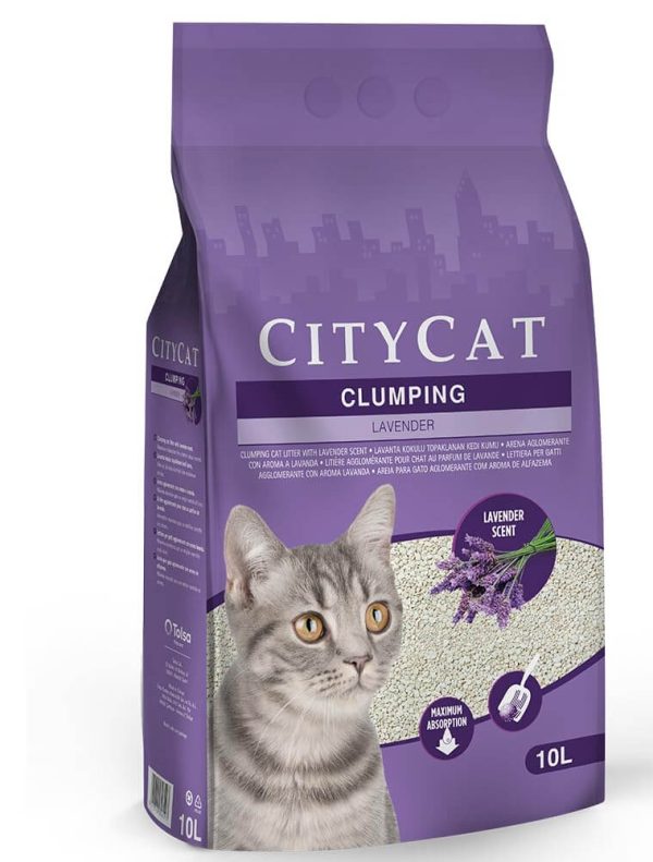 City Cat Clumping Cat Litter Lavender Scented 10L